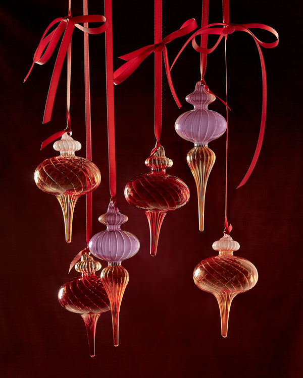 Two-Tone Glass Finial Ornament (Six Styles Available)