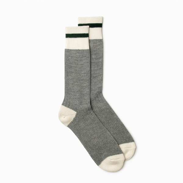Made in Canada Heritage Wool Socks - Green Stripe (Two Sizes Available)
