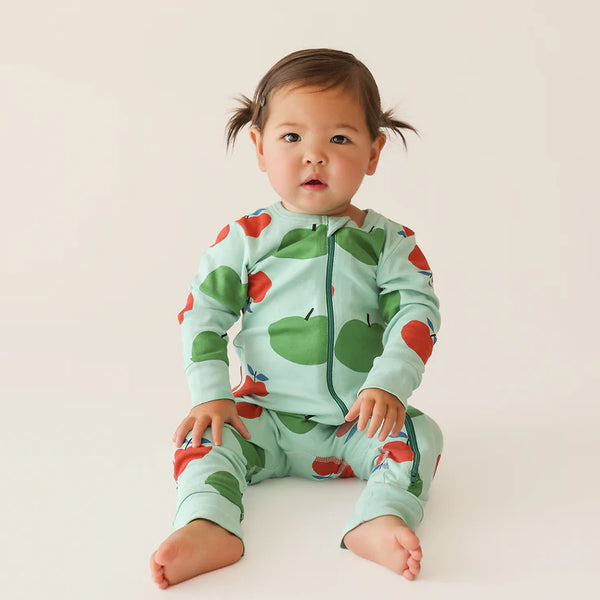 Parade Organics Signature Print '2-Way' Zipper Romper - Green Apples