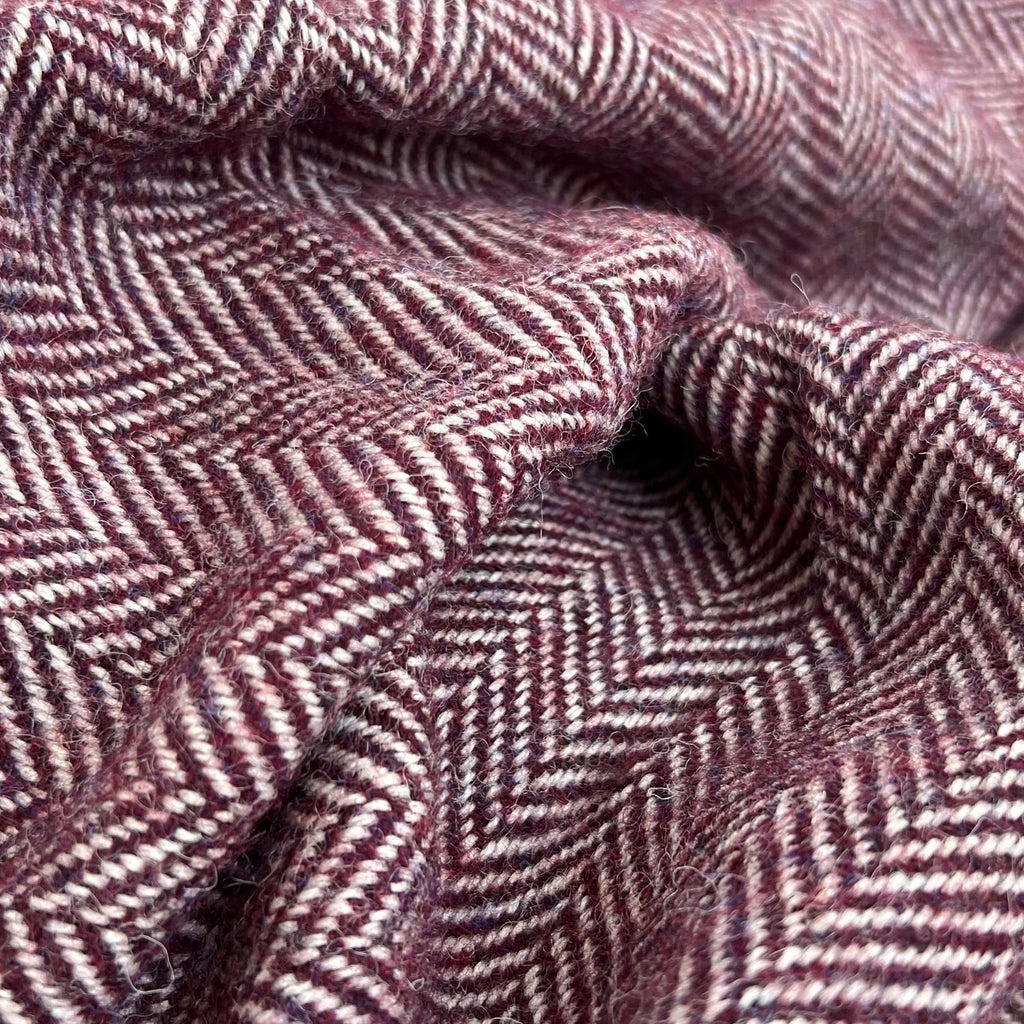 McNutt of Donegal Wool Blanket - Berry Herringbone