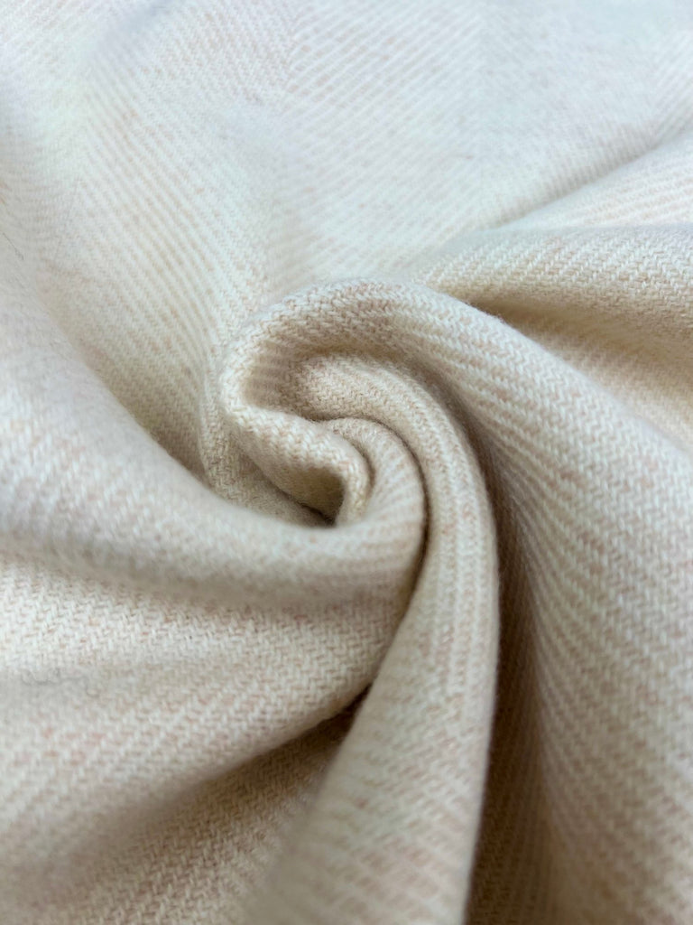 McNutt of Donegal Merino Lambswool Blanket - Linen Herringbone