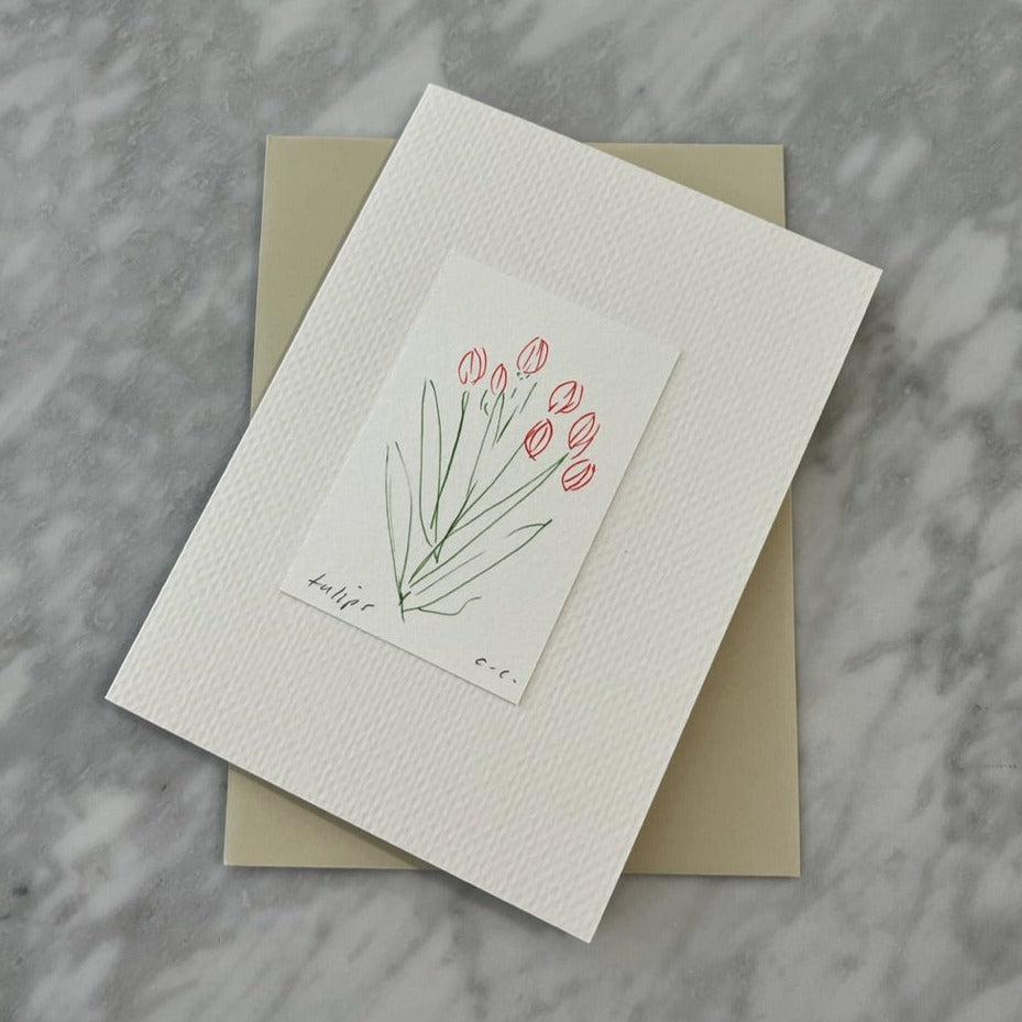 Tulips Card - Red