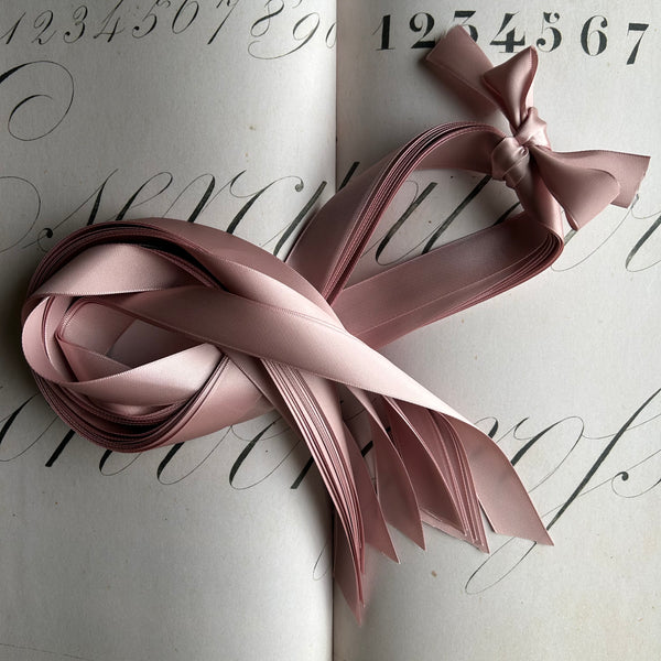 Blush Satin Ribbon 7/8" Wide - Pre-Cut Bundle of Ten
