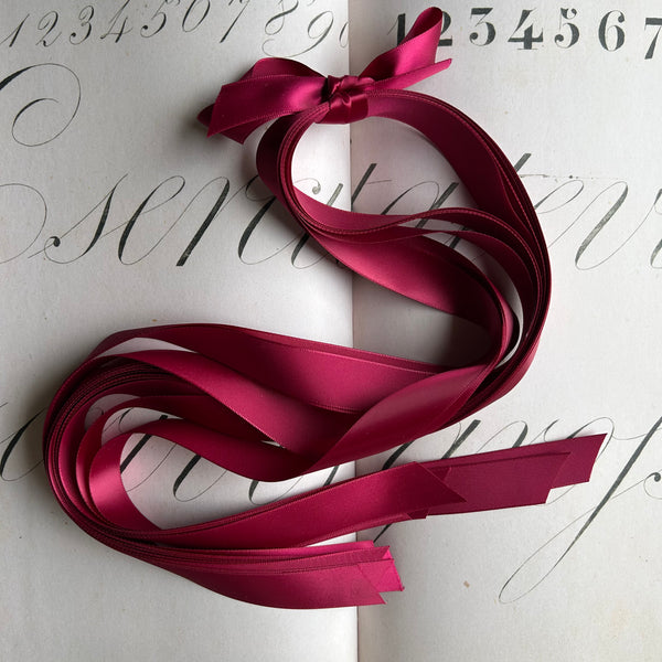 Burgundy Satin Ribbon 7/8" Wide - Pre-Cut Bundle of Ten