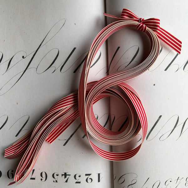 Striped Ribbon - 5/8" Wide - Pre-Cut Bundle of Ten (Two Colours Available)