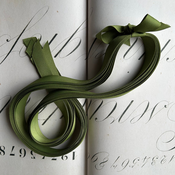 Green Grosgrain Ribbon 7/8" Wide - Pre-Cut Bundle of Ten