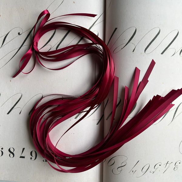 Satin Ribbon 1/4" Wide - Pre-Cut Bundle of Ten (Two Colours Available)