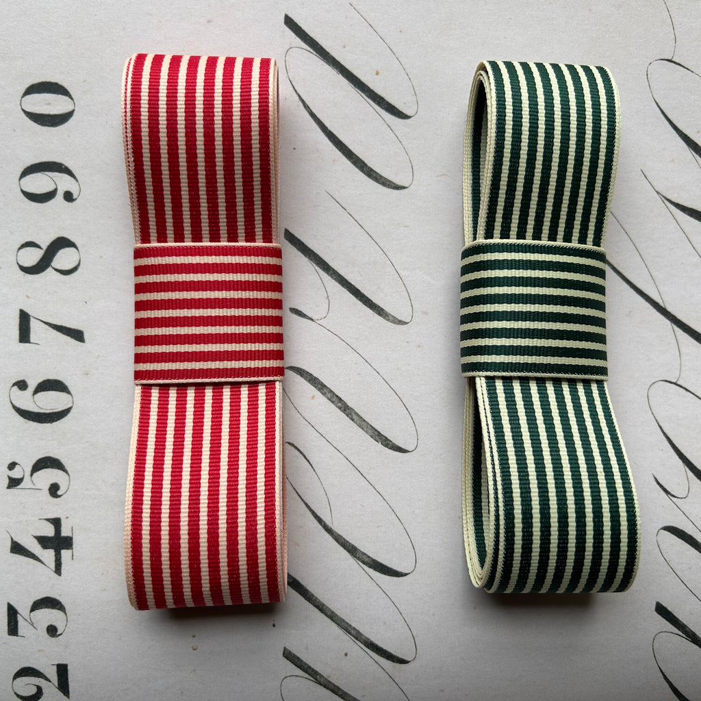Striped Ribbon Wide /  1.5" - (Two Colours Available)