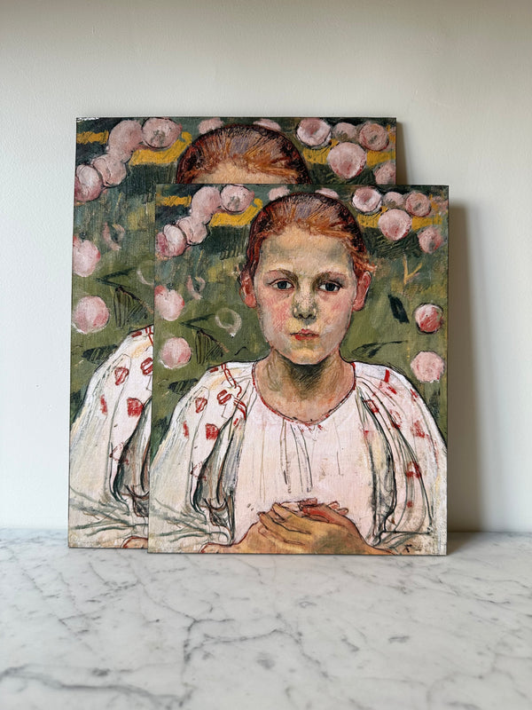 Artist Board - Young Woman Before Flowers