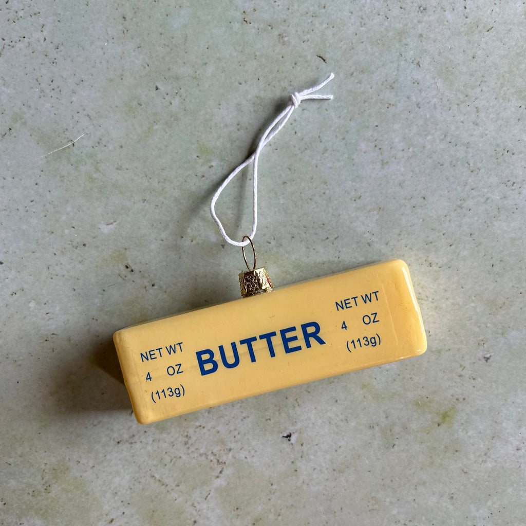 Stick of Butter Glass Ornament (Blue)