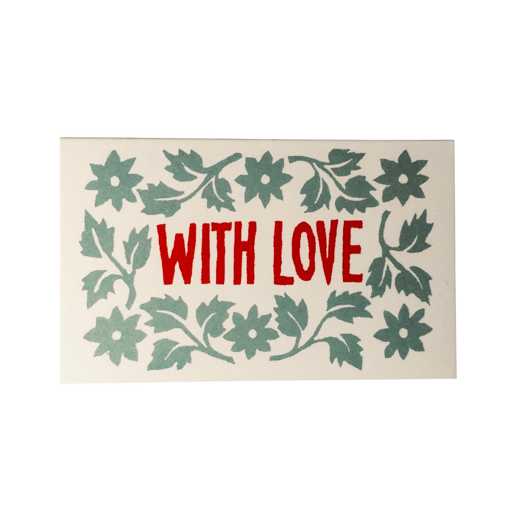 Set of 6 With Love Gift Cards - Turquoise