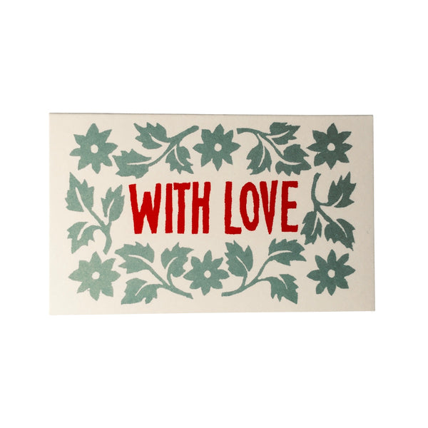 Set of 6 With Love Gift Cards - Turquoise