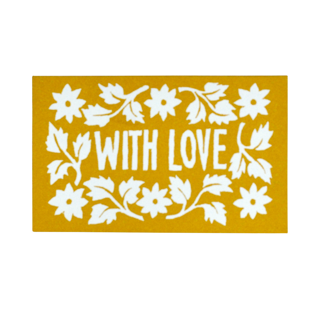Set of 6 With Love Gift Cards - Mustard