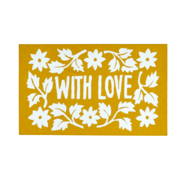 Set of 6 With Love Gift Cards - Mustard