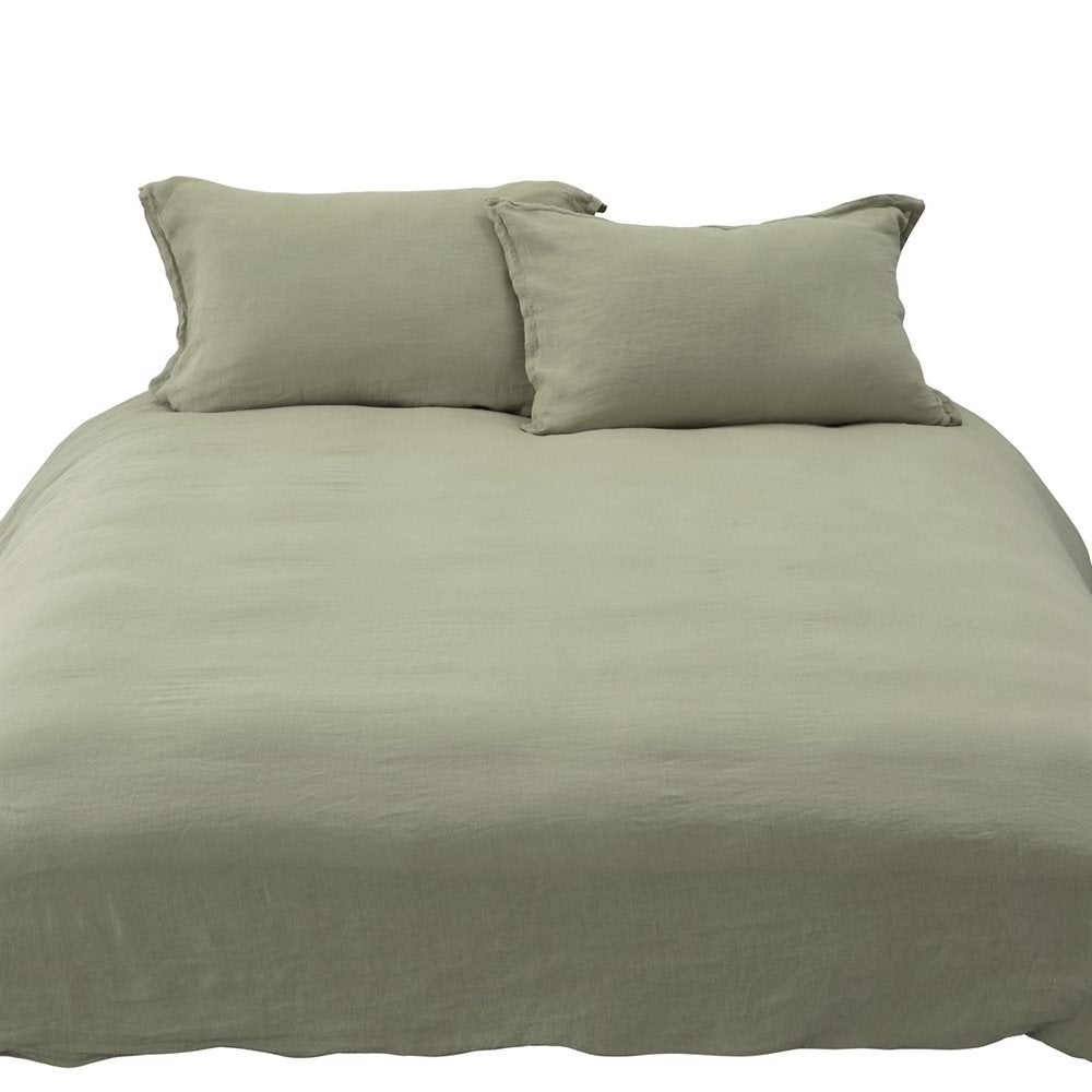 100% Linen Duvet Cover - Sage