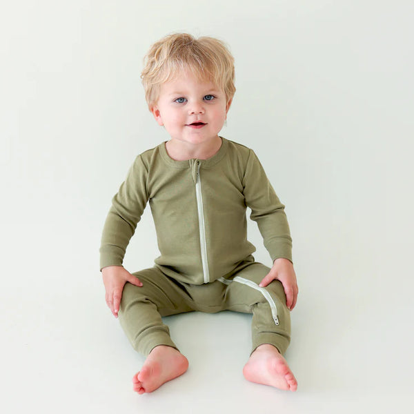 Parade Organics Essentials '2-Way' Zipper Romper - Olive