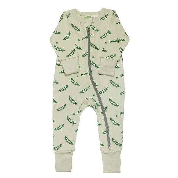 Parade Organics Signature Print '2-Way' Zipper Romper - Sweetpea