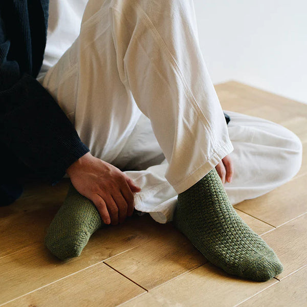 Wool Cotton Boot Socks - Moss