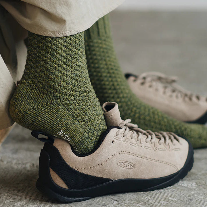 Wool Cotton Boot Socks - Moss