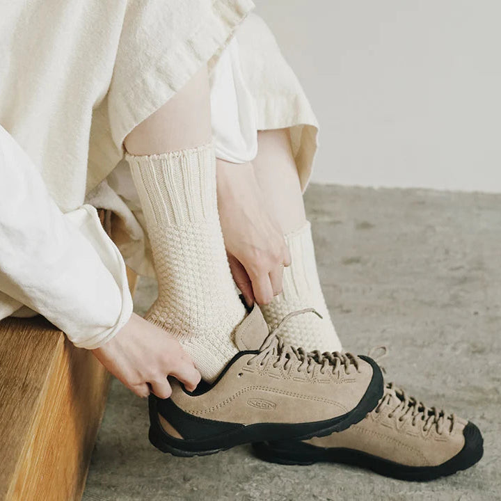 Wool Cotton Boot Socks - Ivory