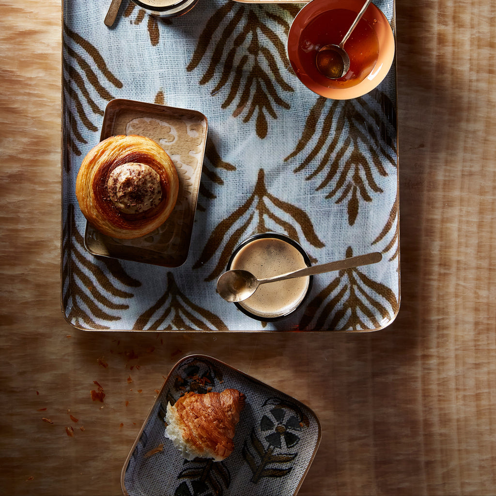 Chameli Enameled Tray - Square