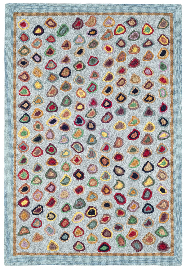 Dash & Albert - Cat's Paw Blue Hand Micro Hooked Wool Rug