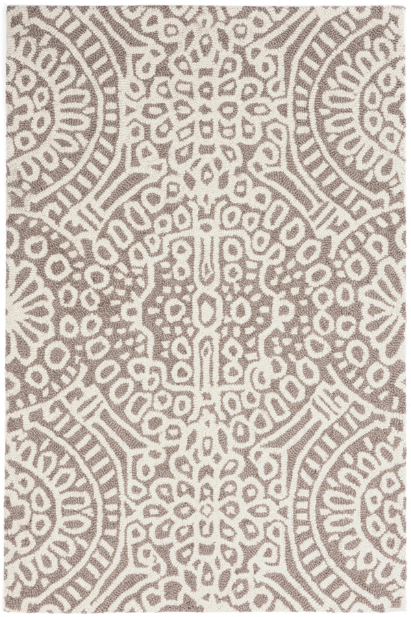 Dash & Albert - Temple Taupe Hand Micro Hooked Wool Rug