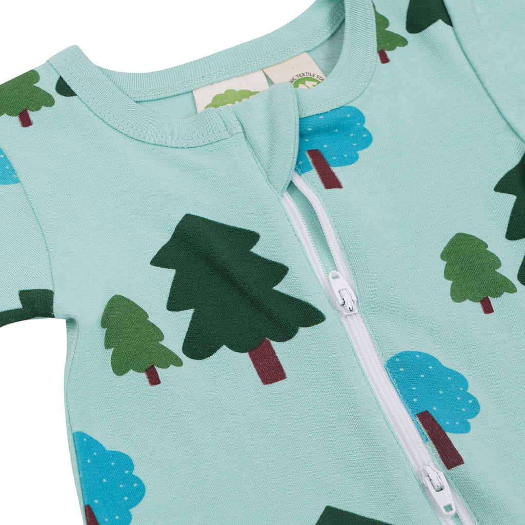 Parade Organics Short Sleeve '2-Way' Zipper Romper - Forest