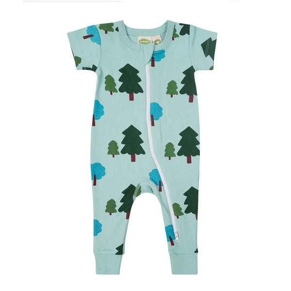 Parade Organics Short Sleeve '2-Way' Zipper Romper - Forest