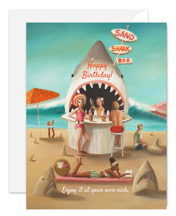 Sand Shark Bar Birthday Card from Janet Hill Studio