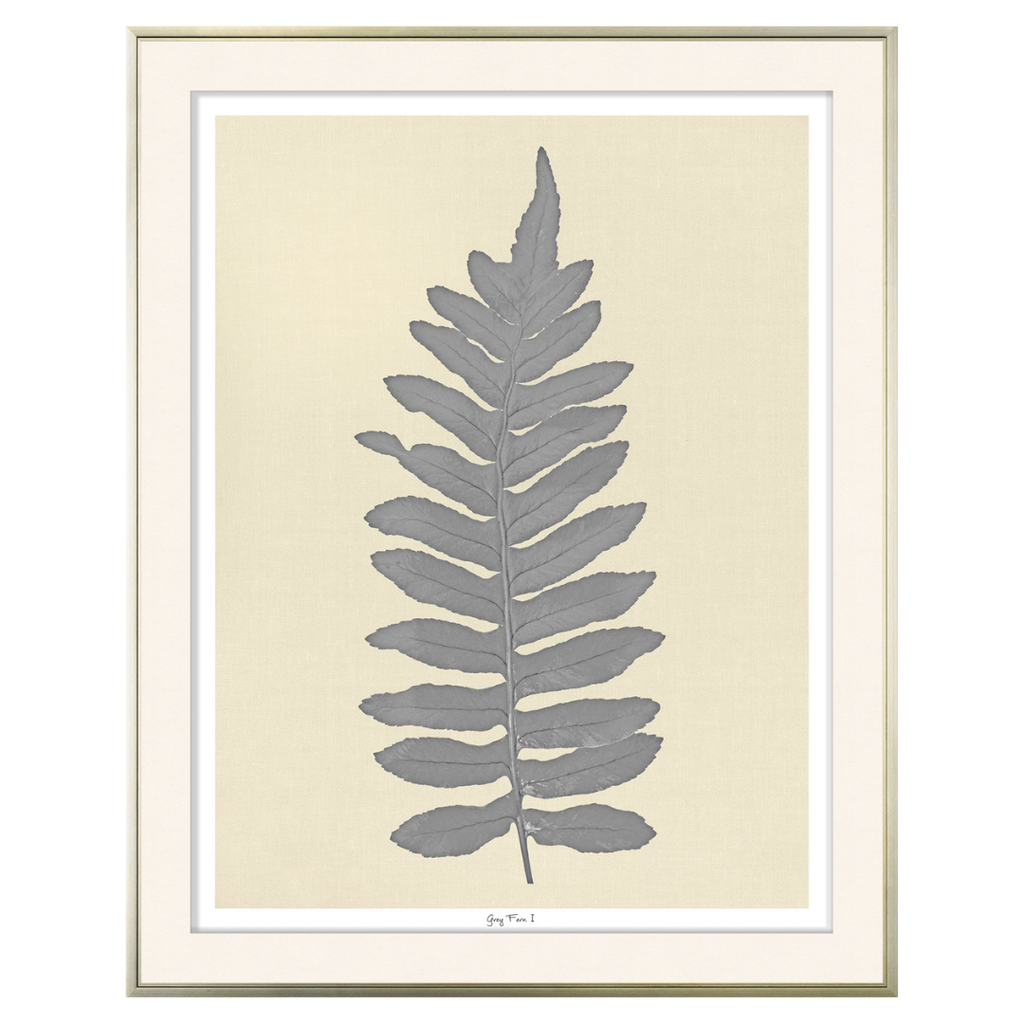 Fern Leaf I - Grey (Two Sizes Available)