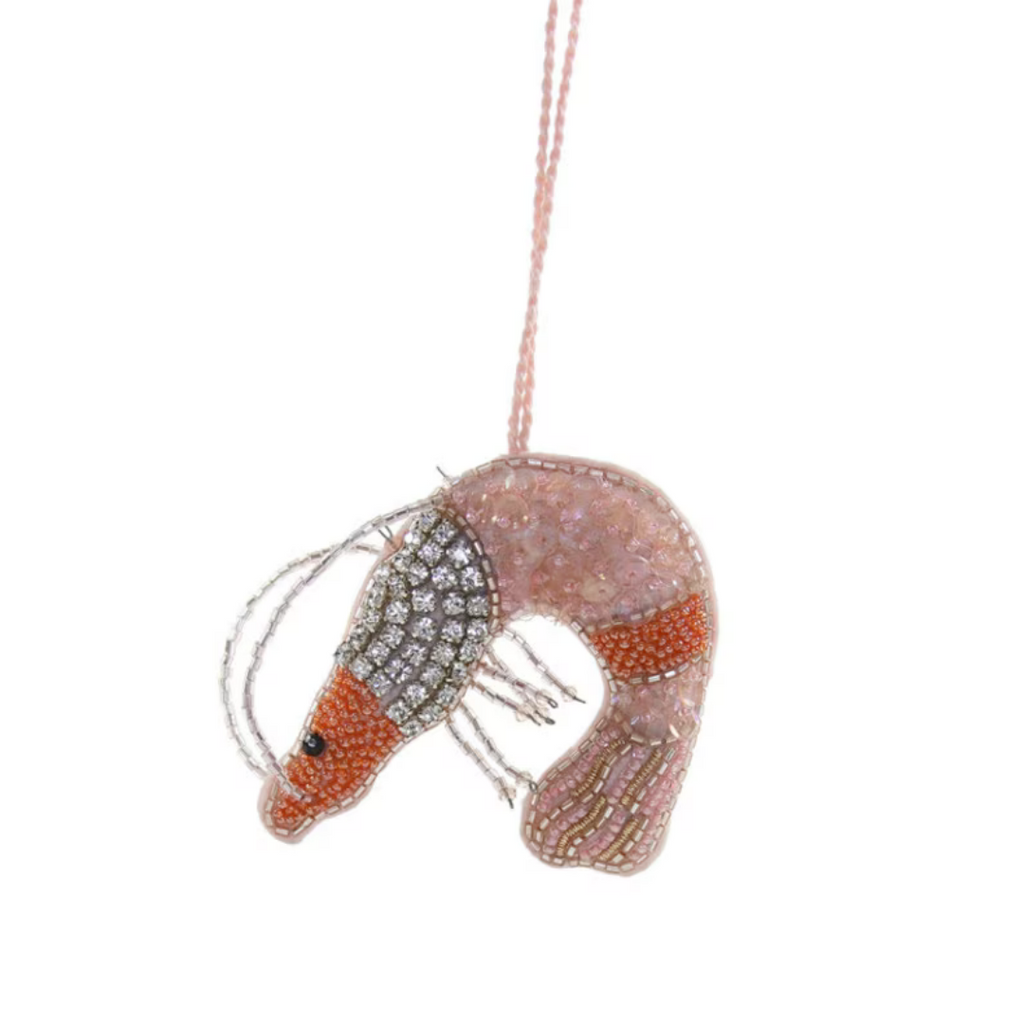 Beaded Shrimp Ornament