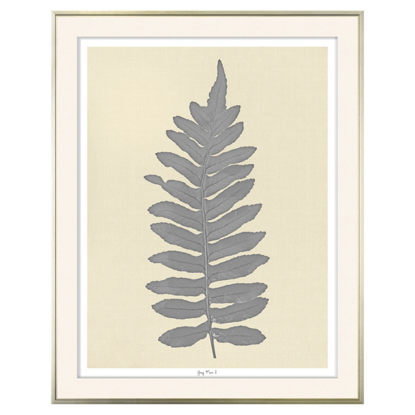 Fern Leaf I - Grey (Two Sizes Available)