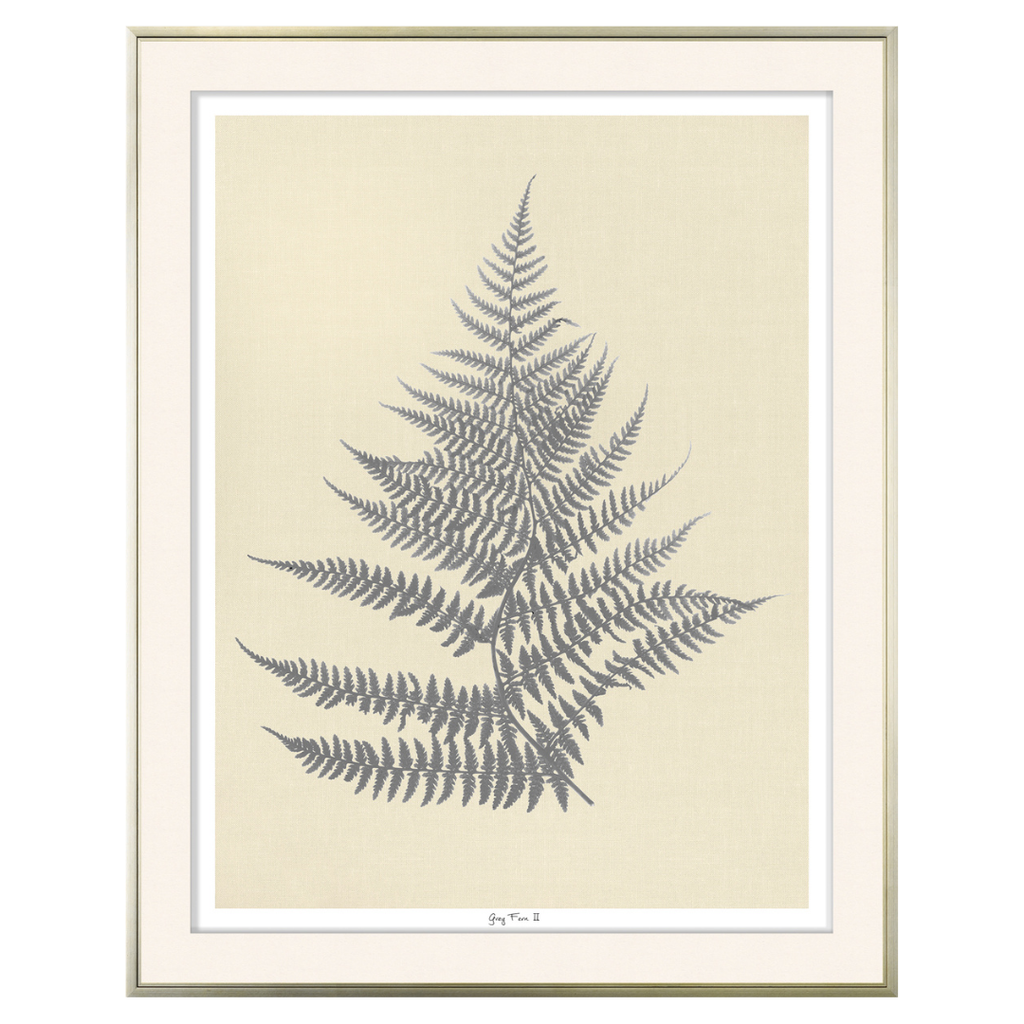 Fern Leaf II - Grey (Two Sizes Available)