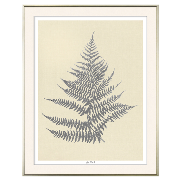Fern Leaf II - Grey (Two Sizes Available)