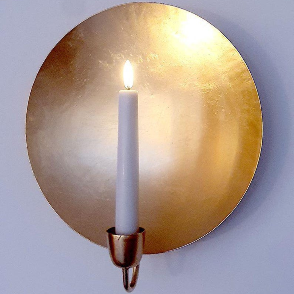 Brass Candle Wall Sconce - 12" (Two Colours Available)