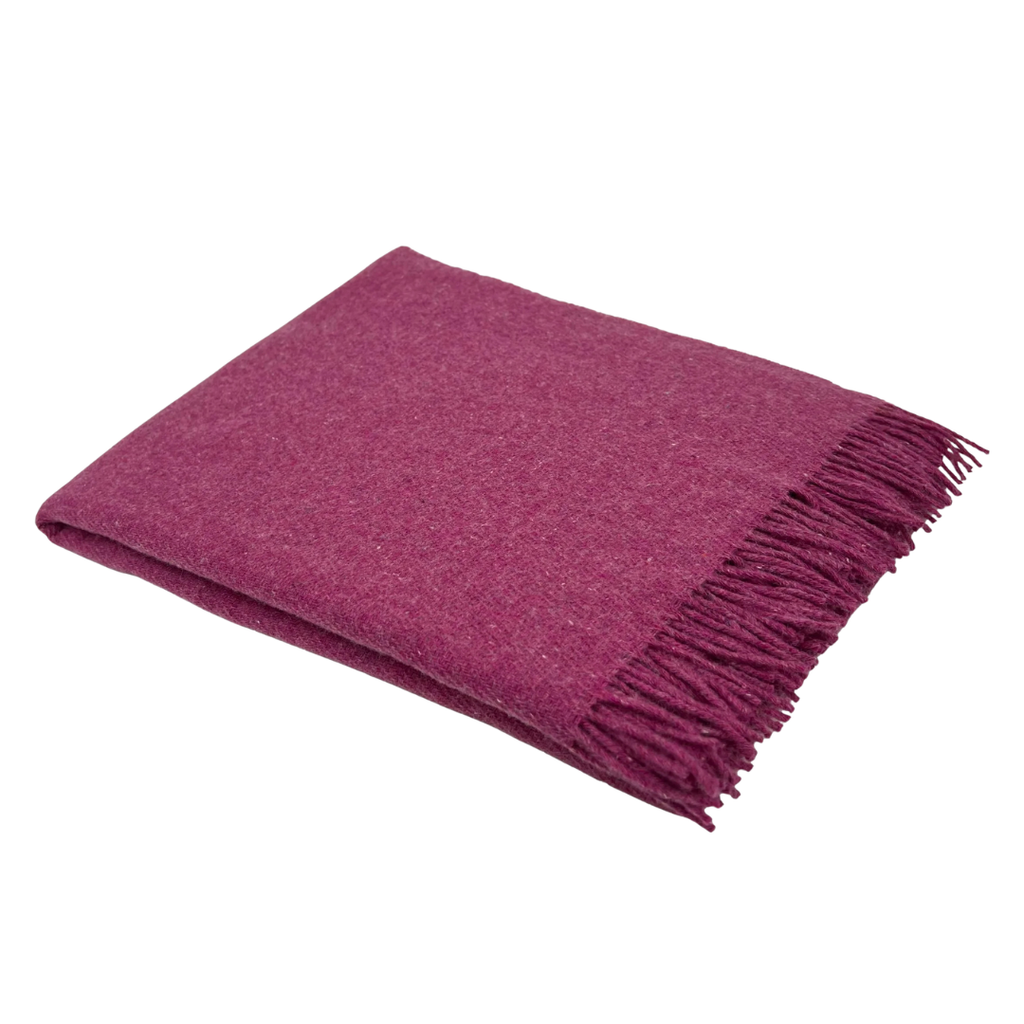 McNutt of Donegal Merino Wool Blanket - Forever Rose
