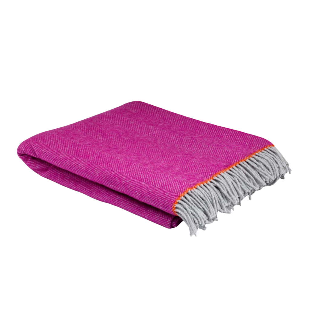 McNutt of Donegal Merino Wool Blanket - Mabel Herringbone