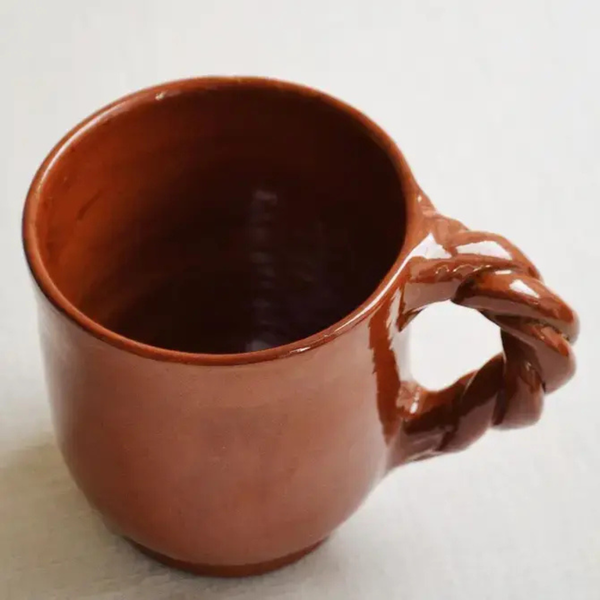 Handmade Braided Mug - Rust