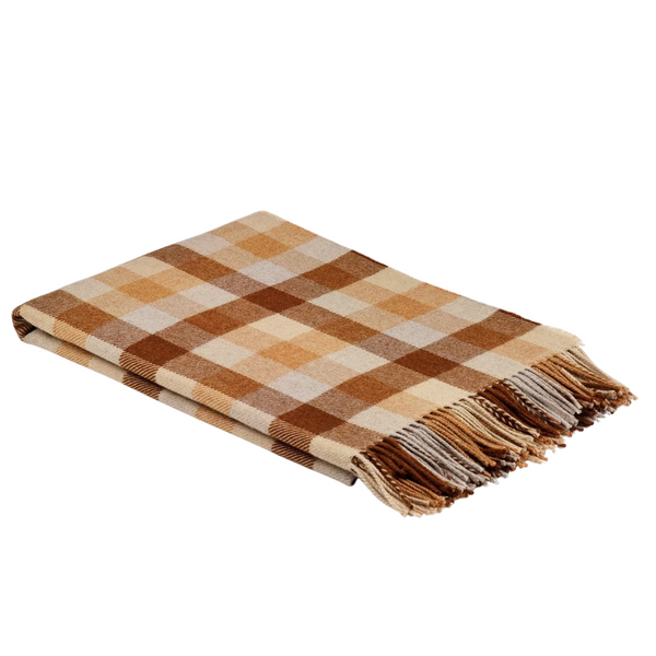 McNutt of Donegal Lambswool Blanket - Caramello