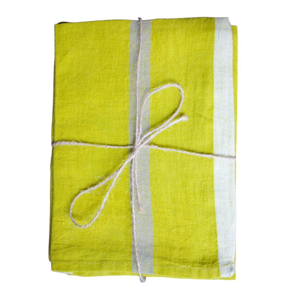 Linen Tea Towel - Lime (20" x 28")