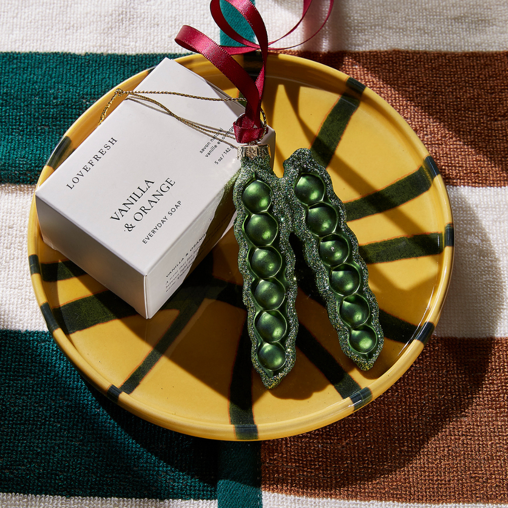 Glass Pea Pod Ornament