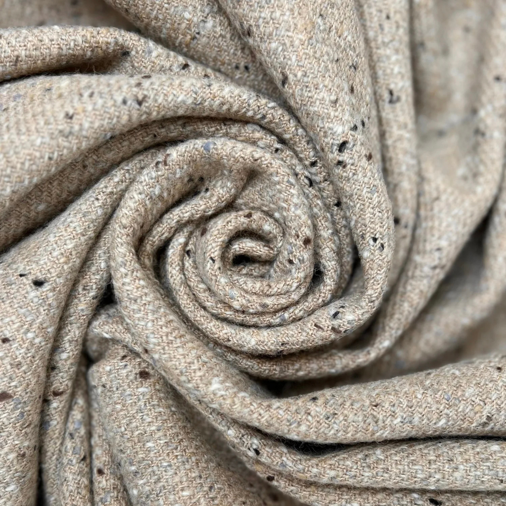 McNutt of Donegal Inishkeel Wool Tweed Blanket - Oatmeal