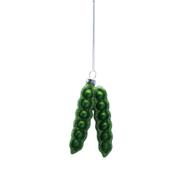 Glass Pea Pod Ornament