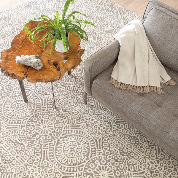 Dash & Albert - Temple Taupe Hand Micro Hooked Wool Rug