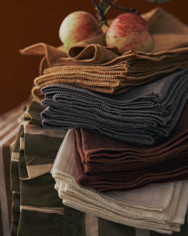 Set of 4 Stonewashed Linen Napkins - Mahogany