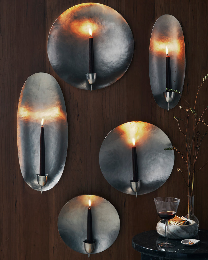 Tall Brass Candle Wall Sconce - 18.5" (Two Colours Available)