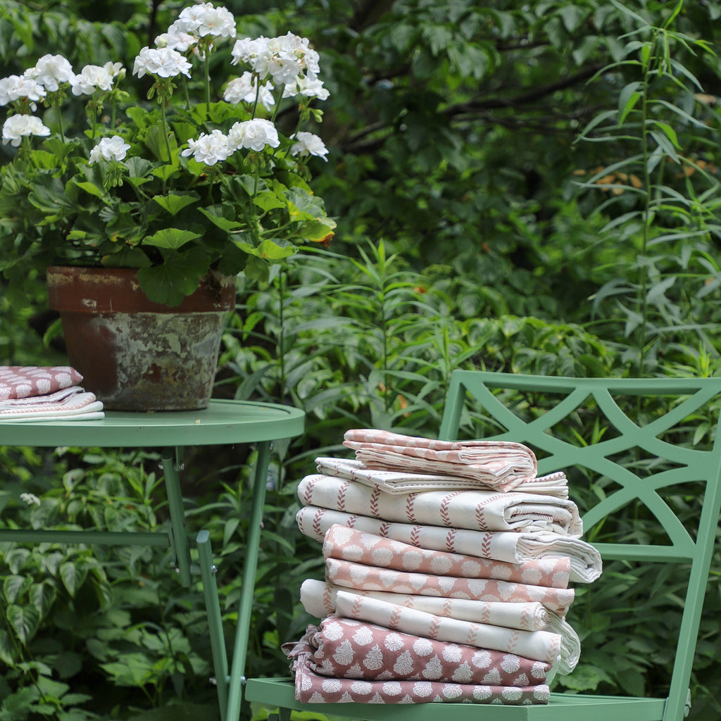Cotton Percale Floral Sheet Set -  Mocha (Two Sizes Available)