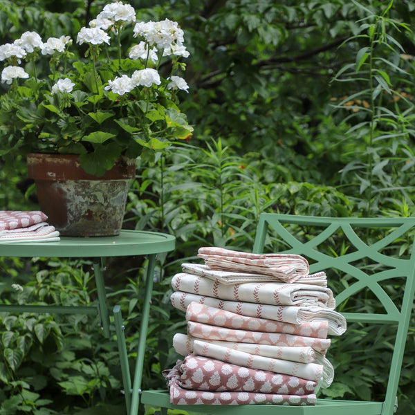 Cotton Percale Floral Sheet Set -  Mocha (Two Sizes Available)