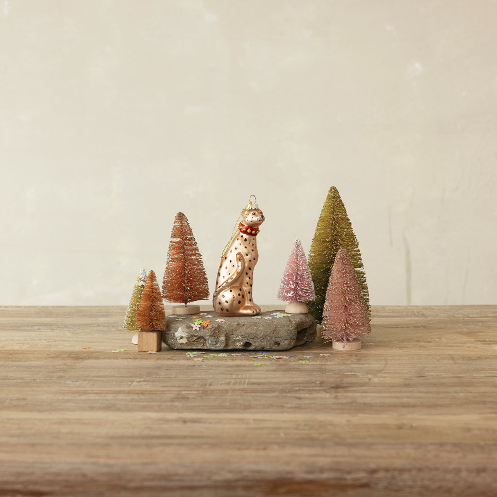 Glass Cheetah Ornament